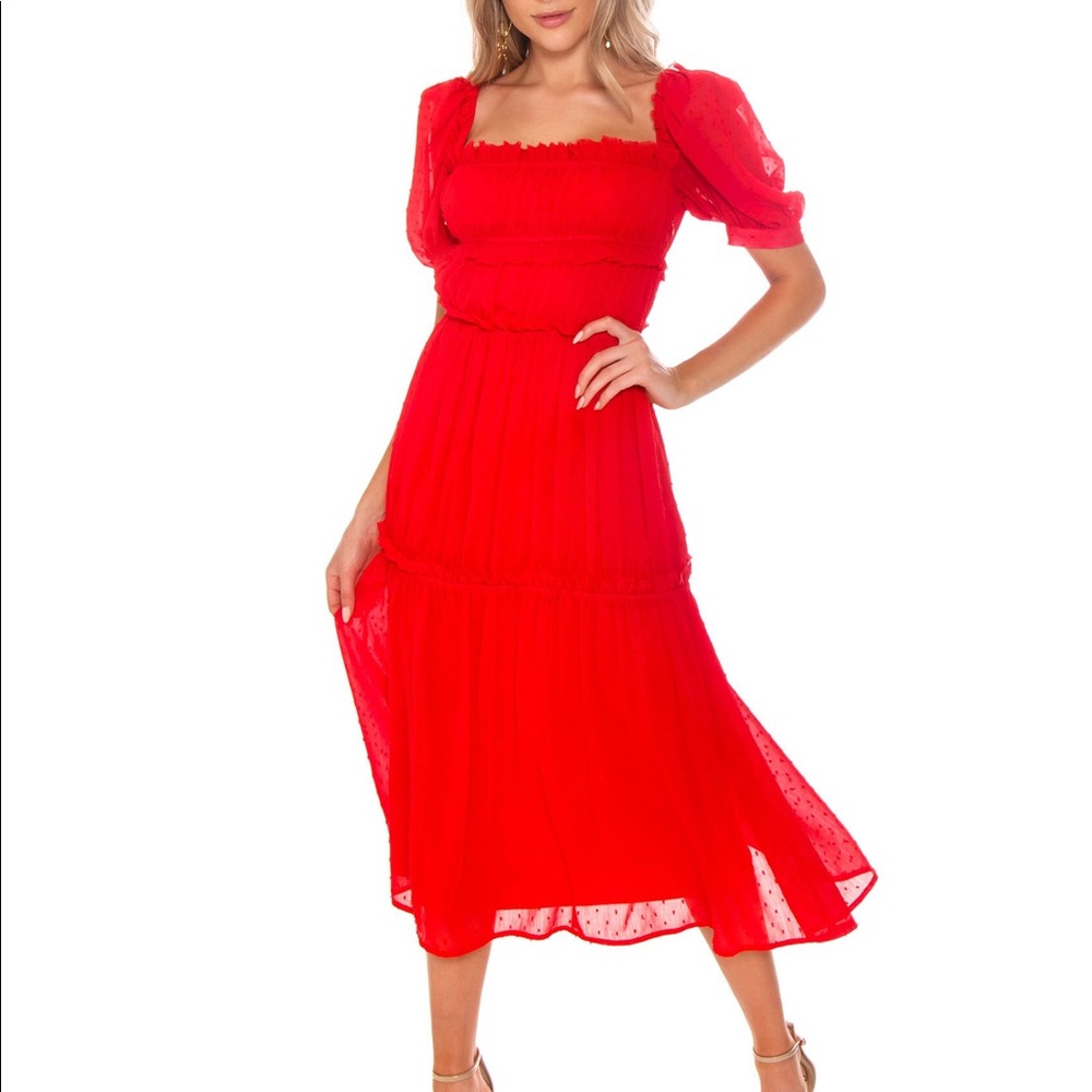 Lani the Label Red Midi Dress NWT